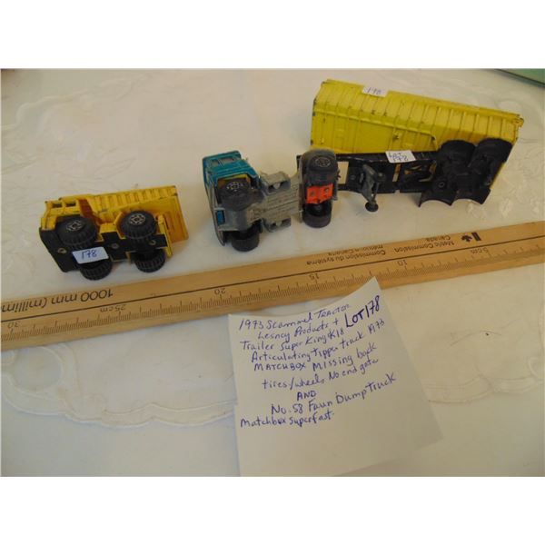 1973 LESNEY SCAMMEL TRACTOR TRAILER AND TRUCK & DUMP TRUCK