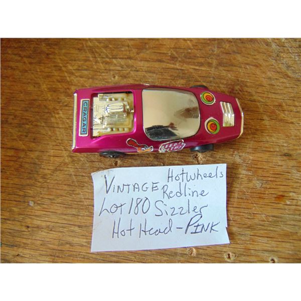 HOT HEAD PINK HOT WHEELS  “RED LINE” SIZZLER 1969