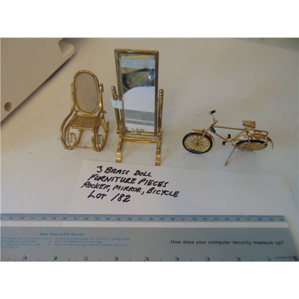MINIATURE BRASS DOLL FURNITURE