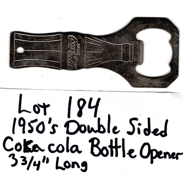1950.s DOUBLE SIDED COCA-COLA METAL BOTTLE OPENER