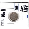 Image 1 : 1902 NO H FIVE CENT SILVER
