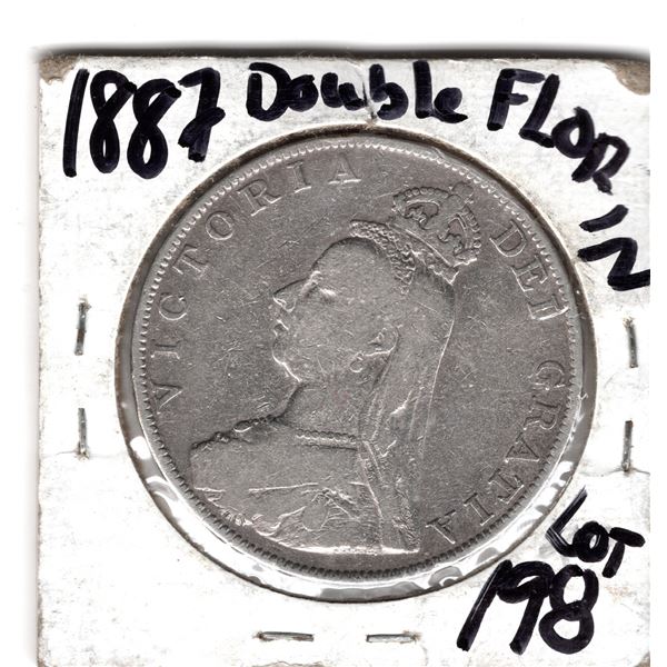 1887 BRITISH DOUBLE FLORIN 925 SILVER COIN