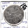 Image 2 : 1887 BRITISH DOUBLE FLORIN 925 SILVER COIN