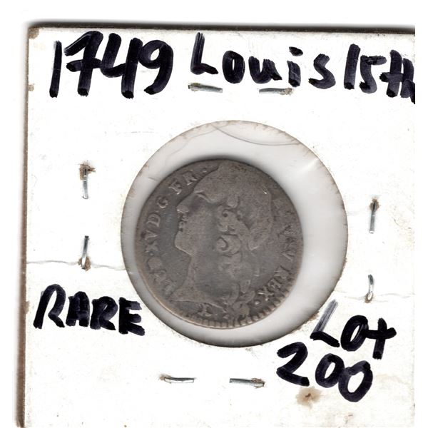 1749 1/10 ECU LOUIS 15TH  SILVER COIN