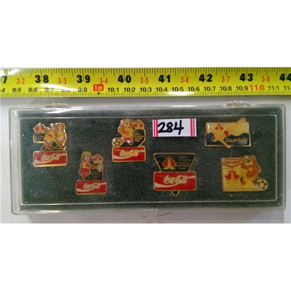 Lot of Coca Cola Pins - 1989 Canada Games