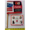Image 1 : Lot of Coca Cola Pins & Flag - 2004 Olympic Games