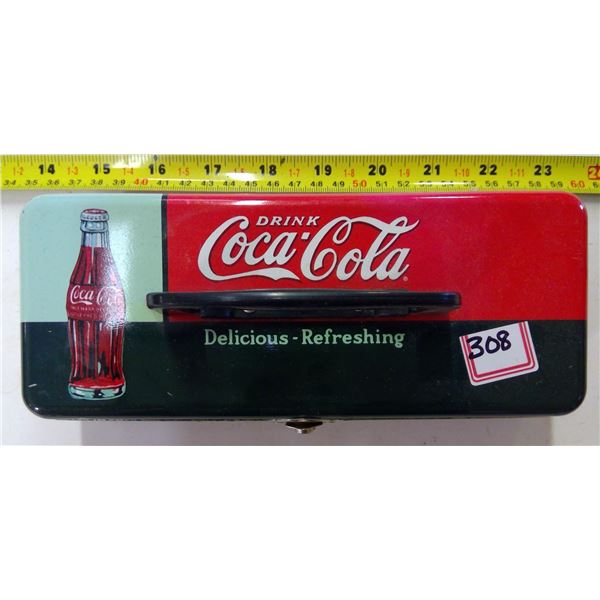 Coca Cola Tin with Clasps & Handle
