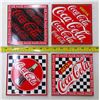 Image 1 : Set of 4 Coca Cola Trivets - 1 Broken