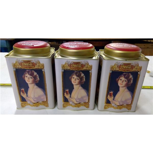 3 - Vintage Coca Cola Tins
