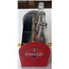 Image 6 : Metal Coca Cola Caddy with 3 Empty Bottles - Broken Handle