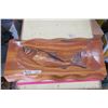 Image 1 : Wood Carved Fish Picture 30"X15" - Live Edge 3slab