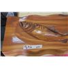 Image 2 : Wood Carved Fish Picture 30"X15" - Live Edge 3slab