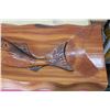 Image 3 : Wood Carved Fish Picture 30"X15" - Live Edge 3slab