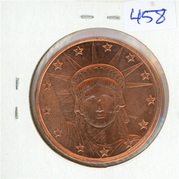 2012 USA BIG Penny 1oz .999 Fine Copper Coin - Statue of Liberty (38mm)