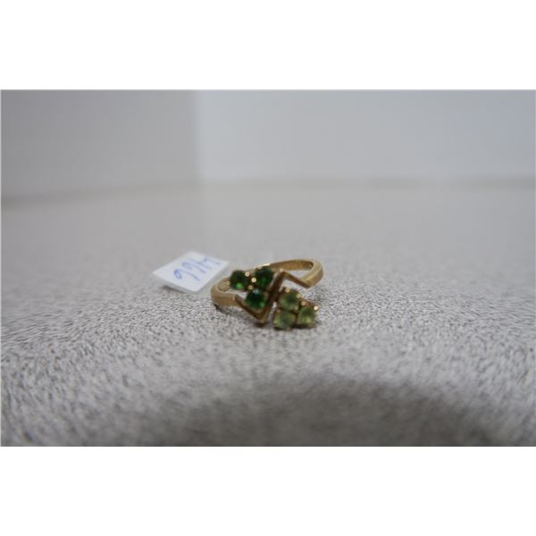 10k Gold Ring with Green/Emerald Gems