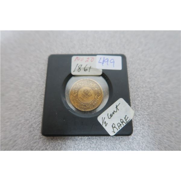 1861 Nova Scotia (Canadian)  1/2 cent Piece RARE
