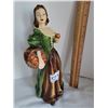 Image 2 : Vintage chalkware statue of a lovely apple lady. Minimal paint nicks.