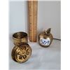 Image 2 : Solid Brass Apple bell and Brass India incense burner.