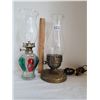Image 1 : Old chimney lamps, 1 oil, 1 electric.