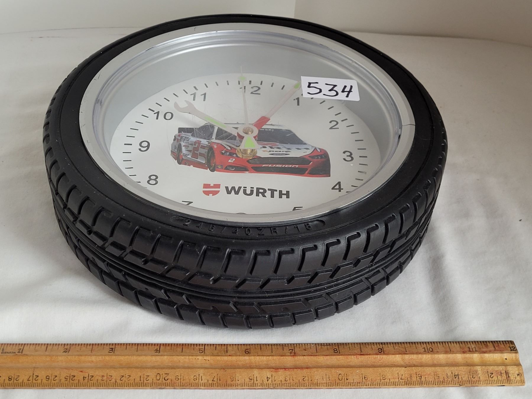 Wurth Racing, battery operated tire clock.