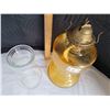Image 3 : Vintage Amber pedestal oil lamp.