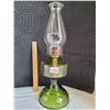Image 1 : Vintage Green pedestal oil lamp.