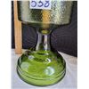 Image 2 : Vintage Green pedestal oil lamp.