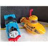 Image 4 : The Beatles yellow submarine with opening sides. Also Building blocks of Thomas the Train.