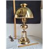 Image 1 : Vintage Brass Art Deco Hurricane Mushroom Top table lamp.