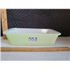 Image 1 : Rare vintage pyrex 1952-'60, reverse stamp loaf dish.This lime green only made in Canada.