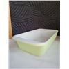 Image 4 : Rare vintage pyrex 1952-'60, reverse stamp loaf dish.This lime green only made in Canada.