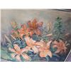 Image 4 : Prince Albert local artist Margaret Barrie Framed oil painting. Lilies Approx. 24” X 27”
