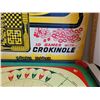 Image 2 : Vintage metal edged Crokinole board+10 games on reverse. Wood, metal, plastic game pieces.