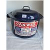 Image 8 : Old Canwell canner (never used). With jam jars, jar lifter, Jar opener & vintage rubber ring boxes.