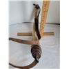 Image 2 : Very antique gun powder horn with a leather strap and wooden plug. Excellent condition.