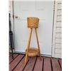 Image 4 : Wicker and wood 2 level plant stand.
