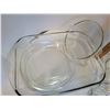 Image 2 : Group of 6 clear Pyrex, Fire King & Anchor oven and Bakeware.