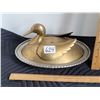 Image 1 : Vintage Brass duck on a steel nest.