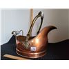 Image 1 : Vintage full size Copper Coal Hod with porcelain handles. Made in Holland.
