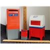 Image 2 : Canada Post replica mailbox banks and a stamp roll dispenser.
