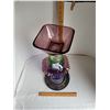 Image 5 : Artist created indoor/outdoor plant stand/birdbath, feeder. Made with vintage coloured glass.