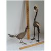 Image 2 : Saskatchewan artists. Grouse from twisted & curved wires, Crane from wood & shreds of natural fibers