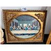 Image 5 : Last Supper in embellished frame & Vintage Pieraccini statue of Mother Mary dated Aug. 9 1945