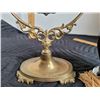Image 5 : Solid brass vintage swivel vanity mirror with an old style perfume atomizer.