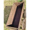 Image 4 : Wooden wagon garden planter with a cow skull and bone.