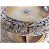 Image 5 : Vintage wood, lazy susan server featuring carvings of grass huts, water buffalo & palm trees.