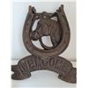 Image 5 : Cast iron pineapple door stop & Cast iron Welcome Horse & Shoe door knocker.