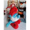 Image 6 : Vintage 1960's Princess doll & wicker fan chair. 1970's plush Papa Smurf, Cadbury Cat & Rocky Racoon