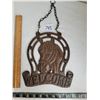 Image 2 : Cast iron hanging welcome sign of horse head.