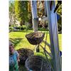 Image 2 : Woven willow hanging baskets, Metal mount for cone baskets. Garden Gnome made in Germany.